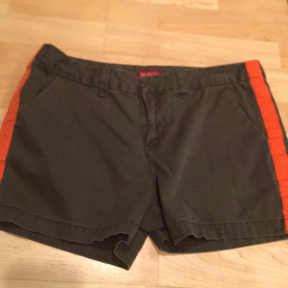 Women’s size 10 shorts Merona army green with orange stripe on the sides